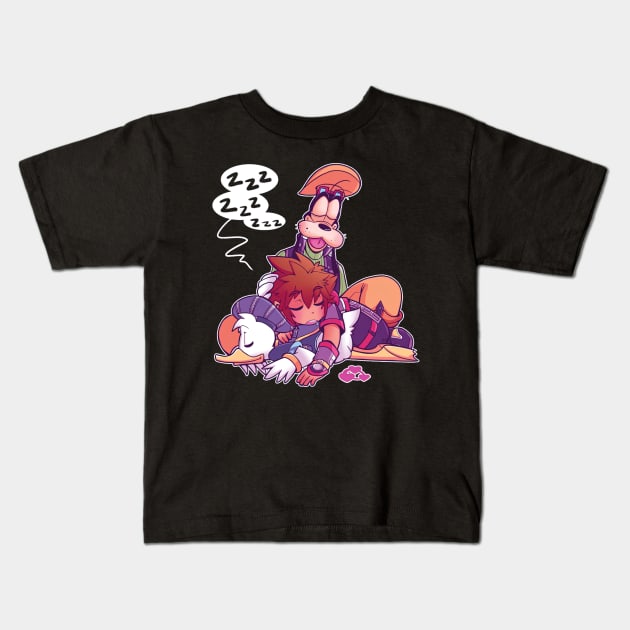 Sleepy Trinity Kids T-Shirt by AinisticGina